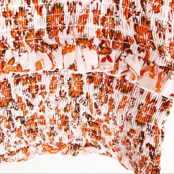 a loves a Smocked Ruffle Boho Floral Top M NWT - Picture 5 of 11